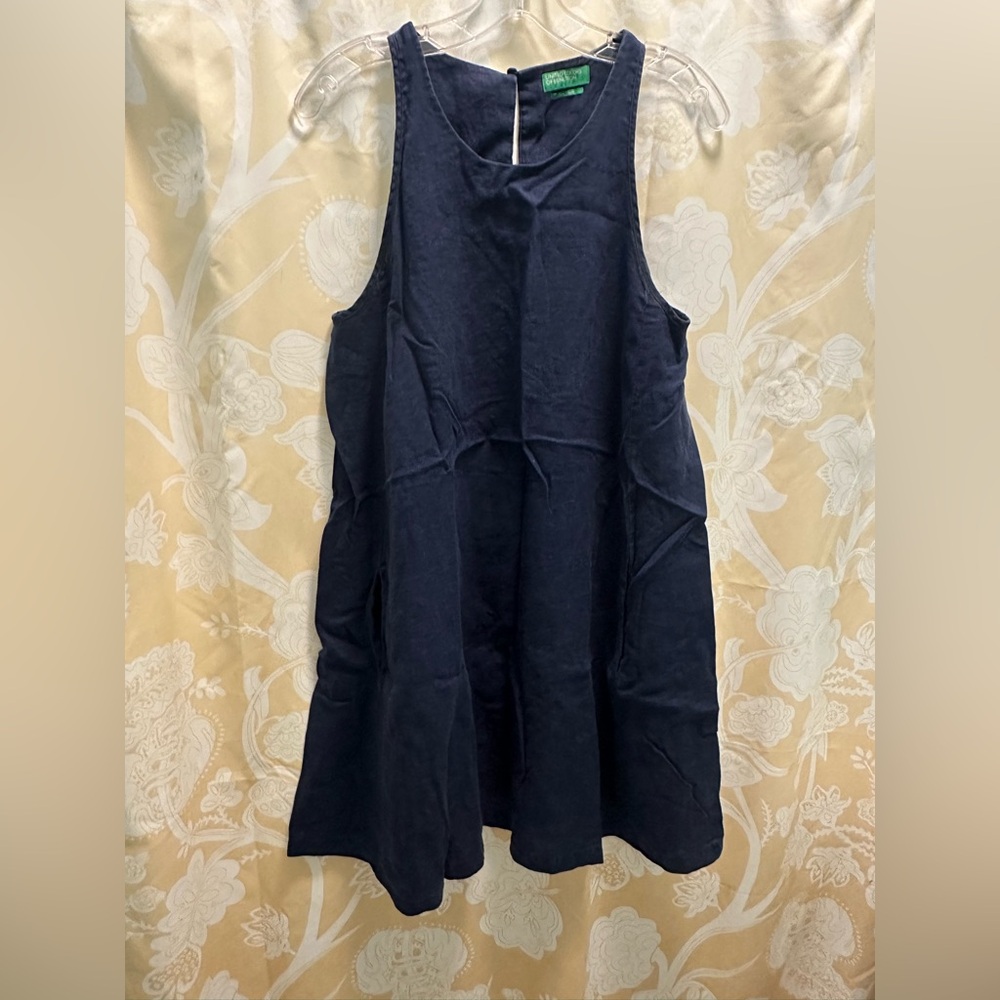 United Colors of Benetton a line navy linen dress